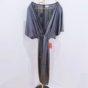 ASOS midi black shiny dress